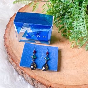Vintage AVON Colorful Stone Statement Earrings NOS